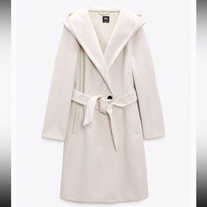 Zara Belted Hooded Soft Coat XS